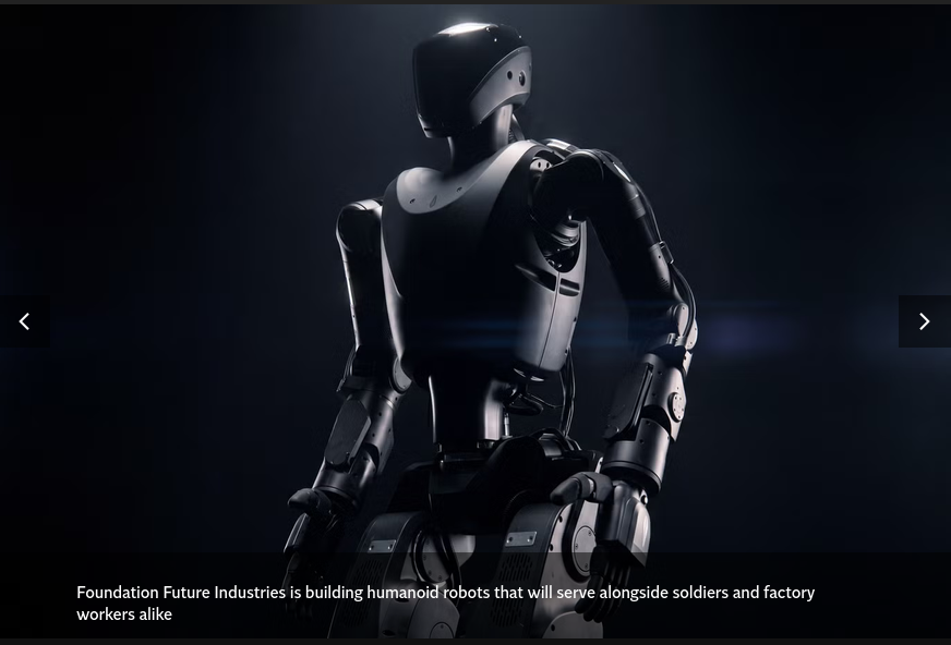 Foundation Future Industries is building humanoid robots that will serve alongside soldiers and factory workers alike